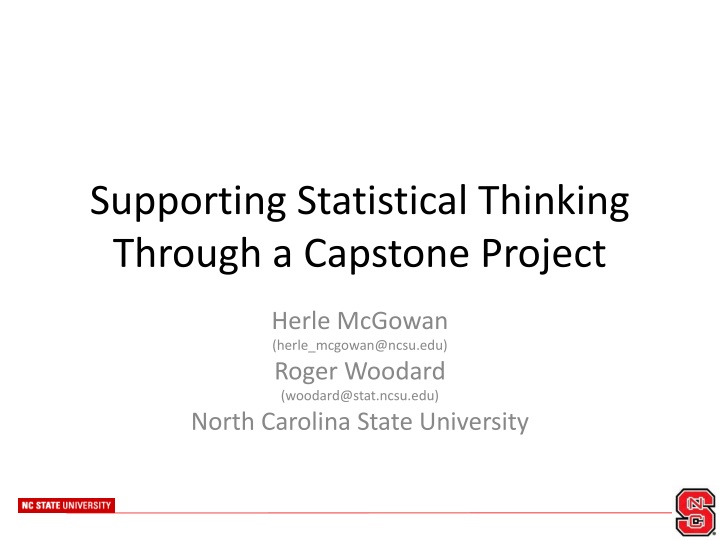 supporting statistical thinking through