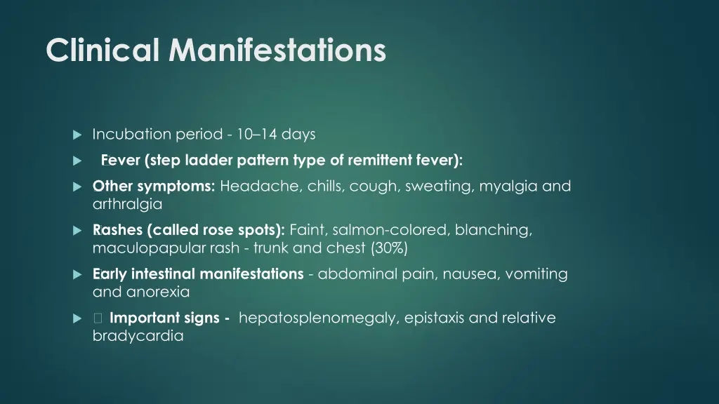 clinical manifestations