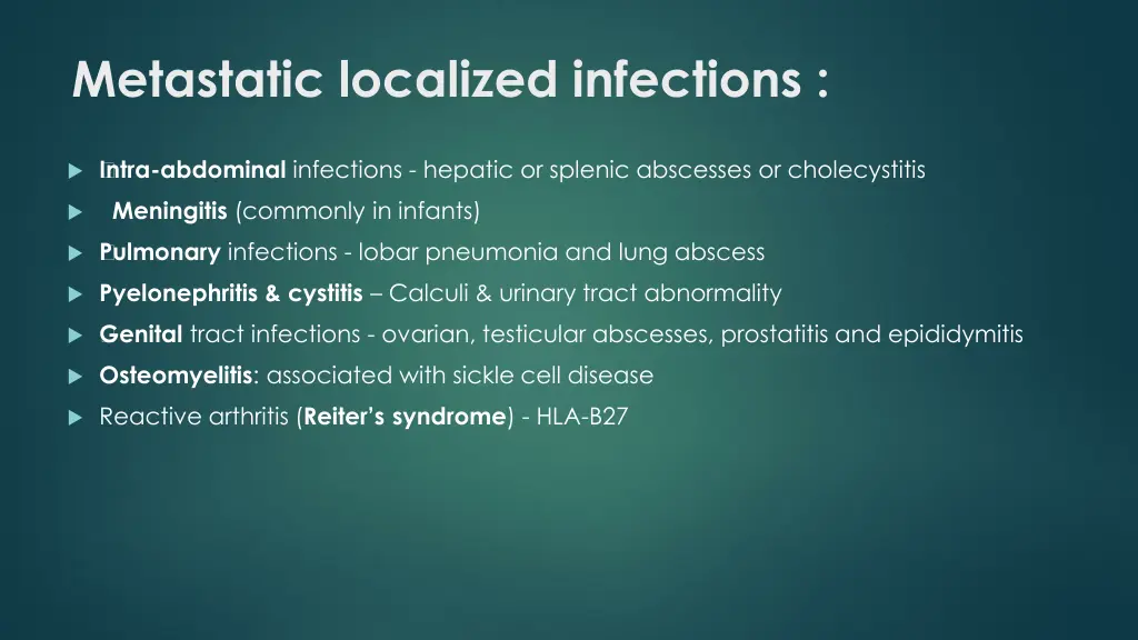 metastatic localized infections