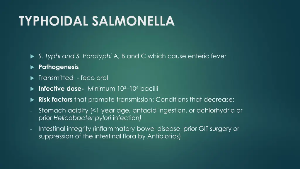 typhoidal salmonella