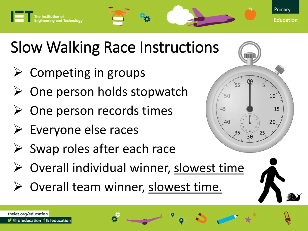 slow walking race instructions slow walking race