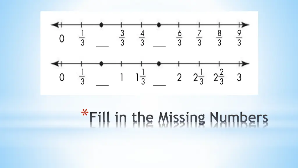 fill in the missing numbers