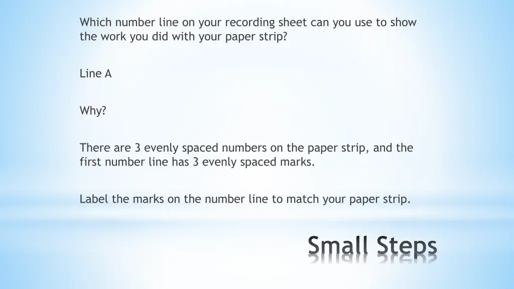 which number line on your recording sheet