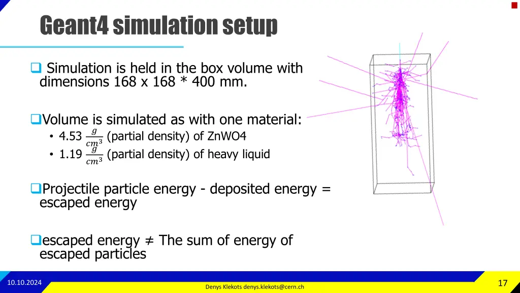 geant4 simulation setup