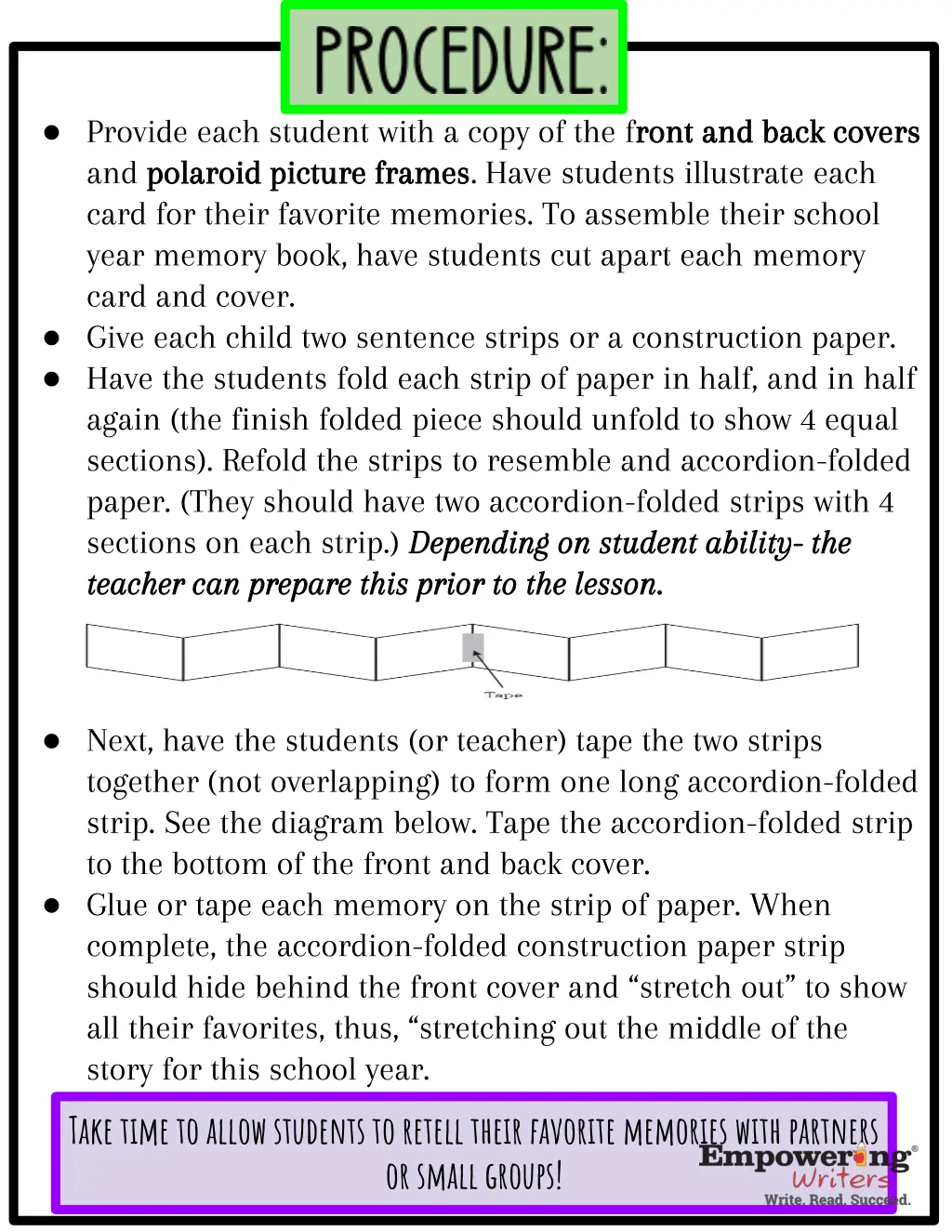 provide each student with a copy of the front