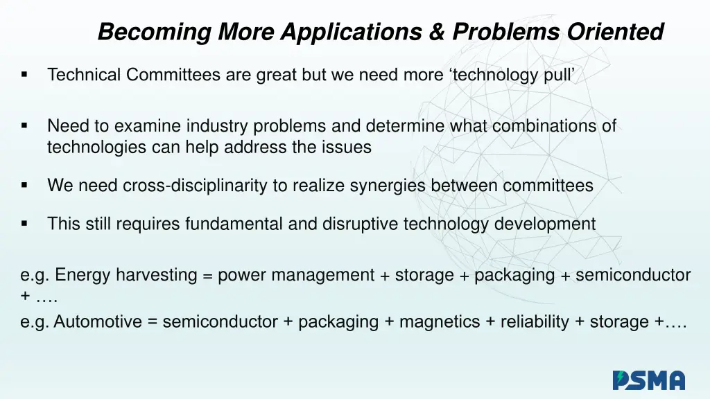 becoming more applications problems oriented