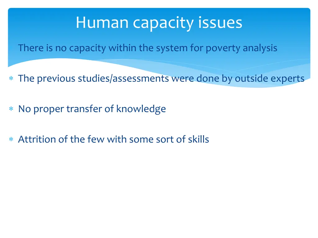 human capacity issues