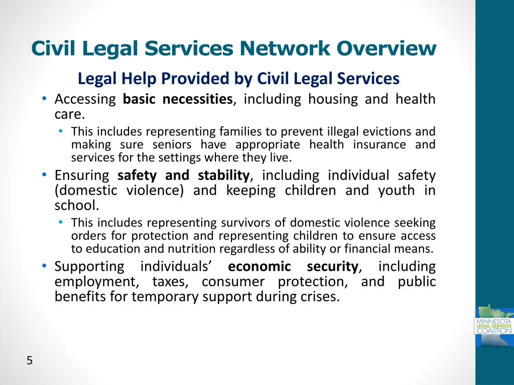 civil legal services network overview 2