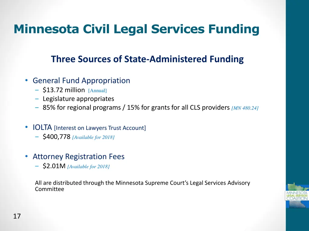 minnesota civil legal services funding