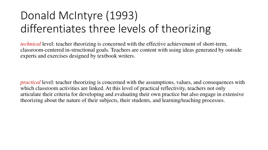 donald mcintyre 1993 differentiates three levels