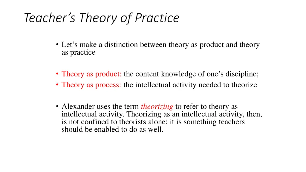 teacher s theory of practice