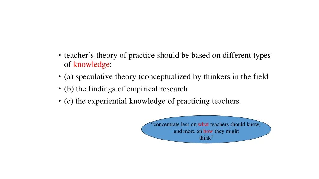 teacher s theory of practice should be based