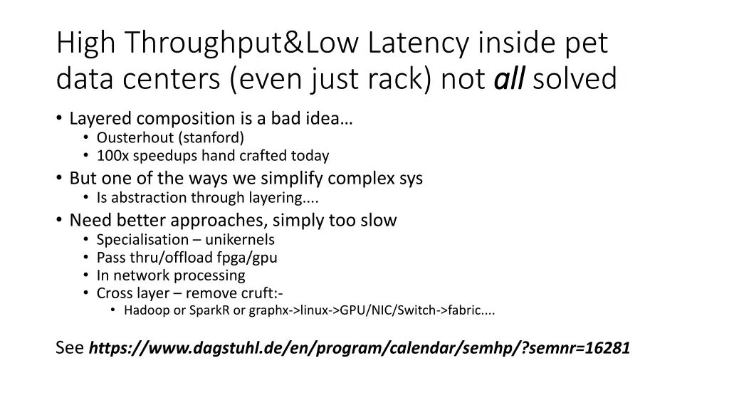 high throughput low latency inside pet data