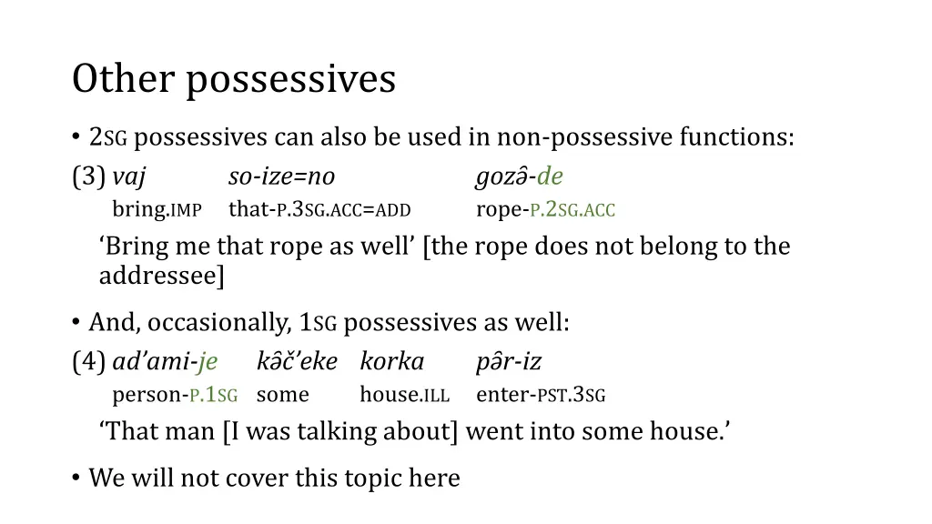 other possessives