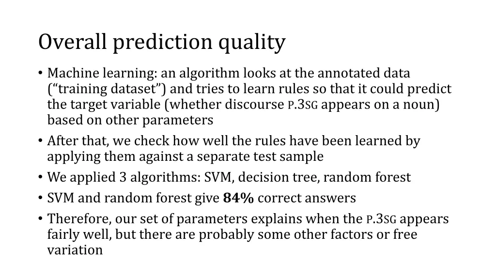 overall prediction quality