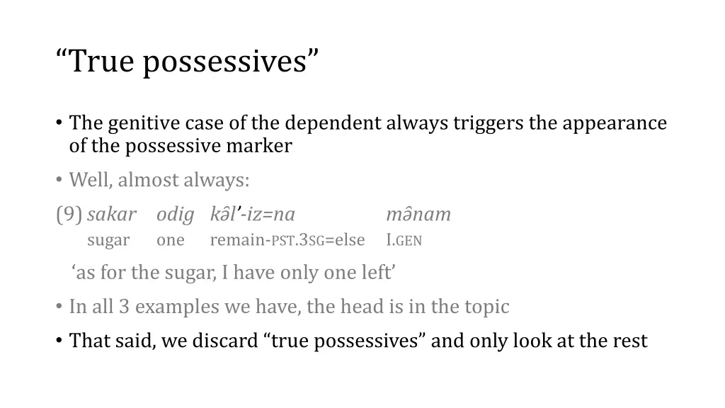 true possessives