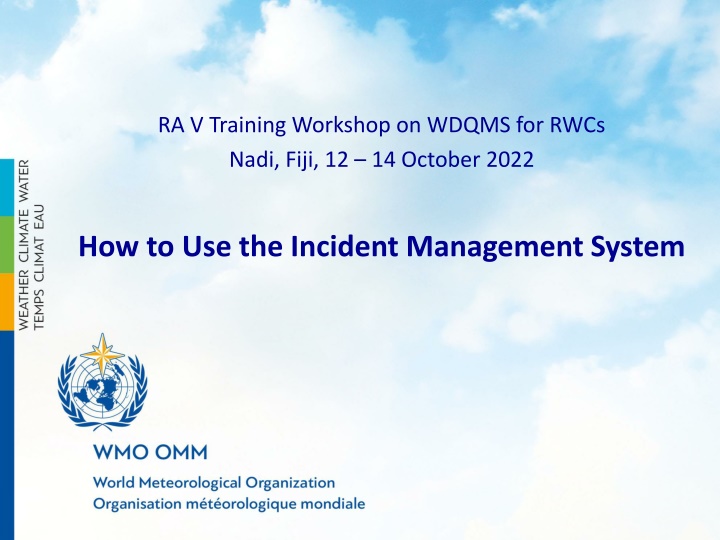 ra v training workshop on wdqms for rwcs nadi