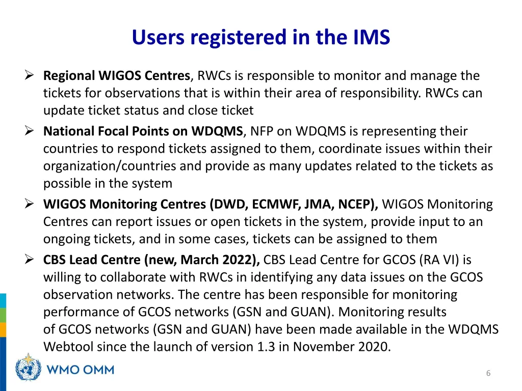 users registered in the ims