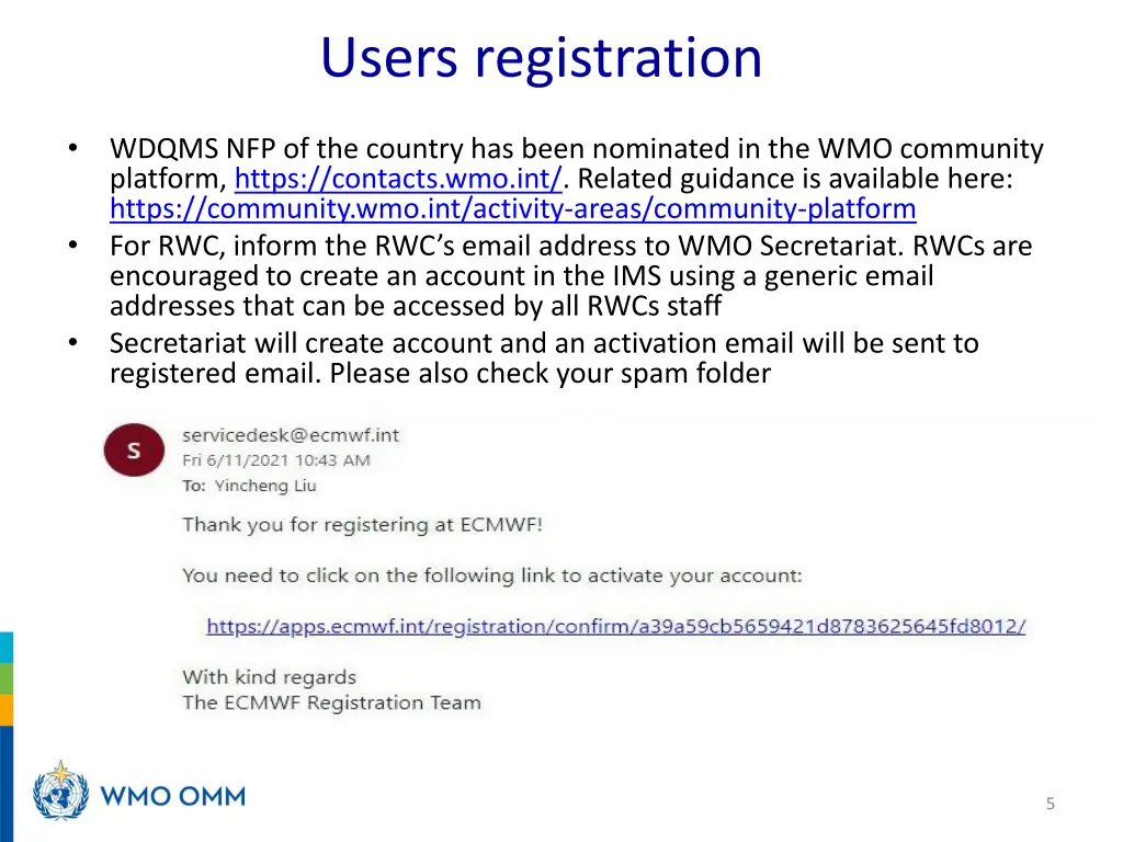 users registration