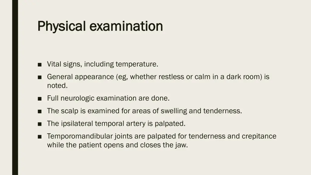 physical examination physical examination