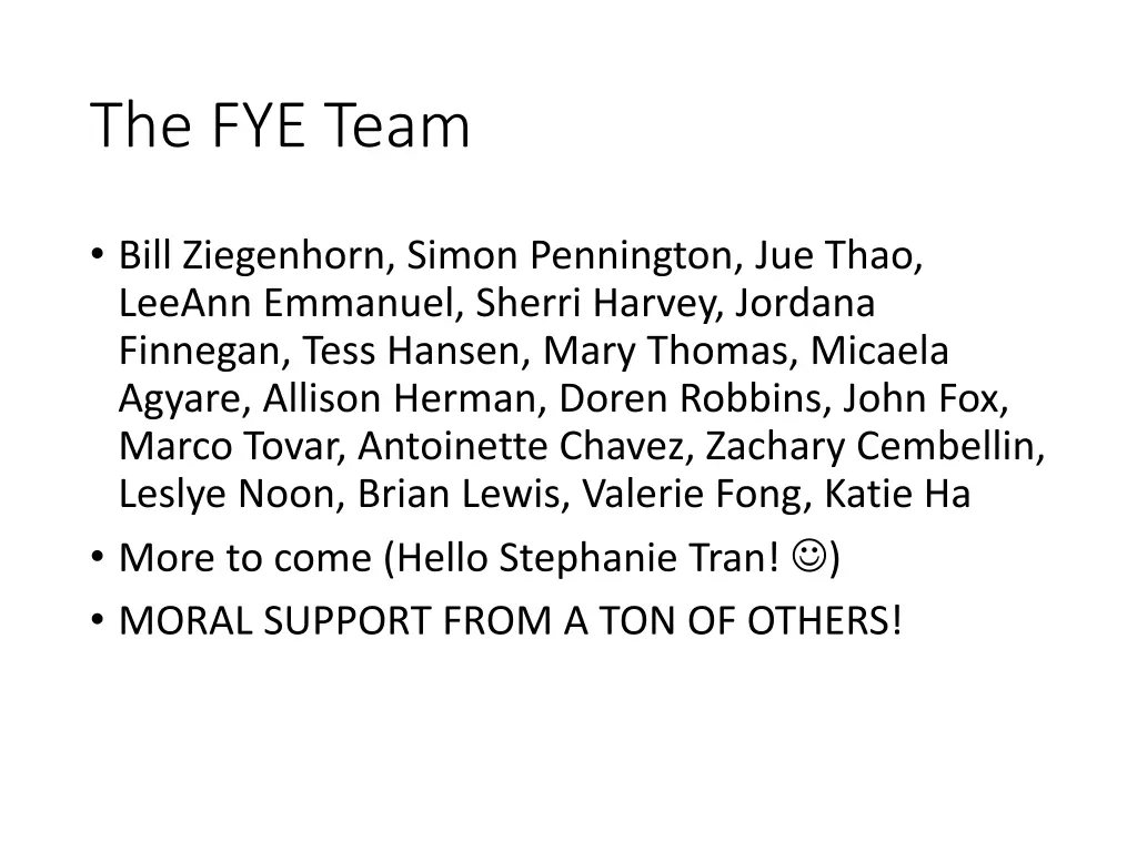 the fye team