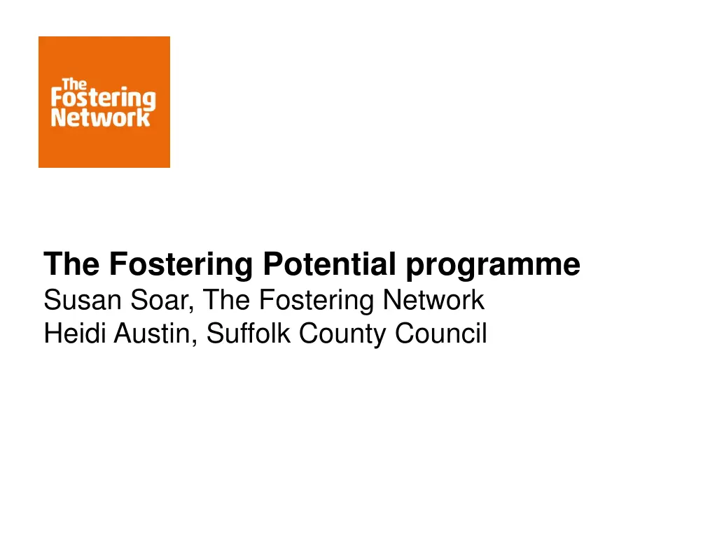 the fostering potential programme susan soar