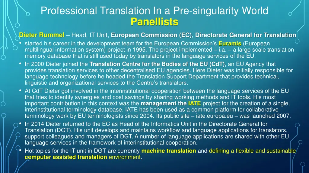 professional translation in a pre singularity 7