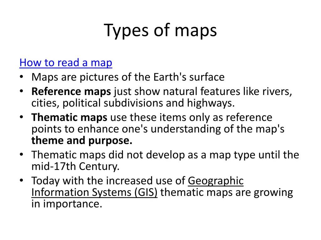 types of maps 1