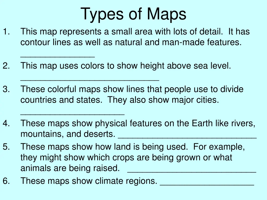 types of maps