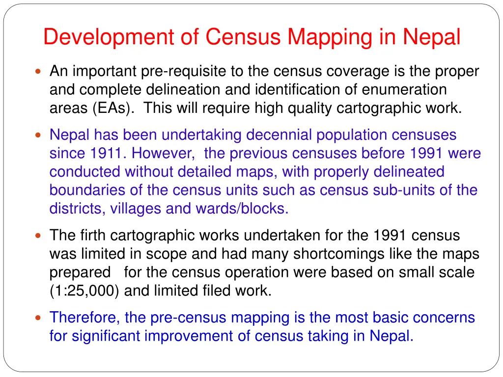 development of census mapping in nepal