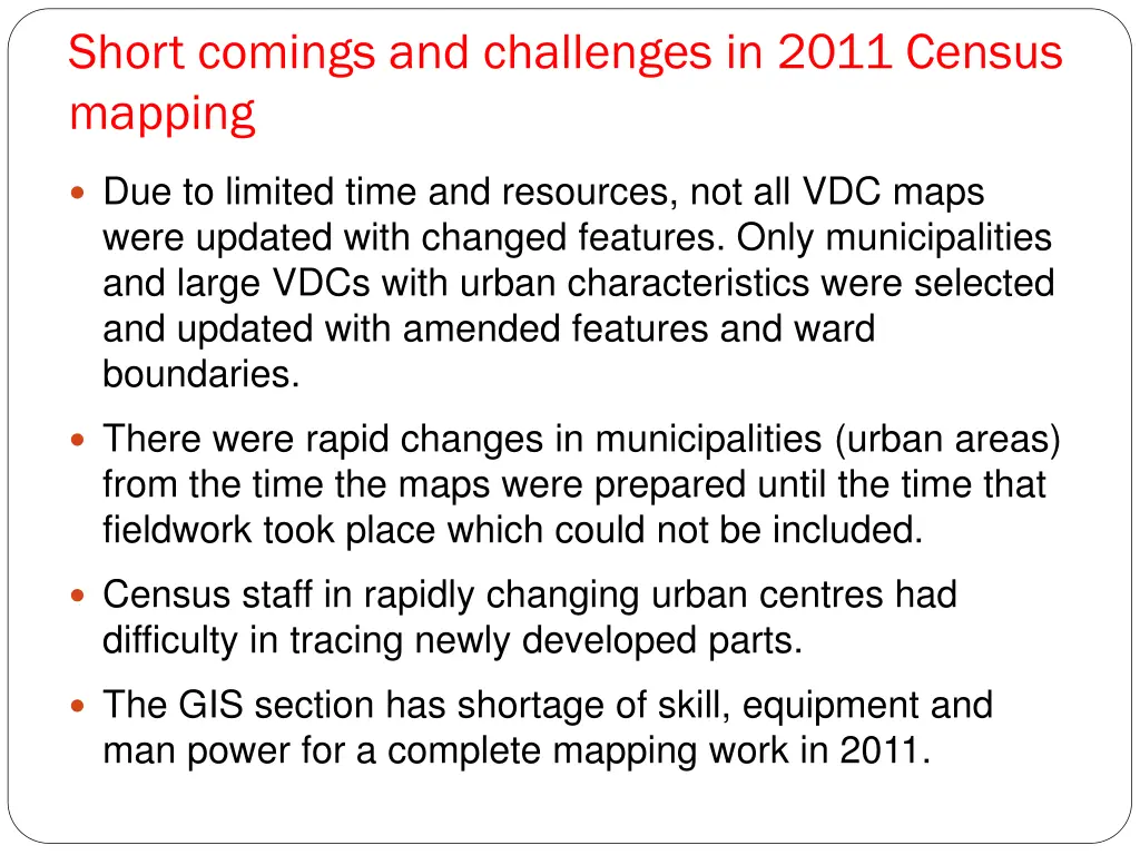 short comings and challenges in 2011 census