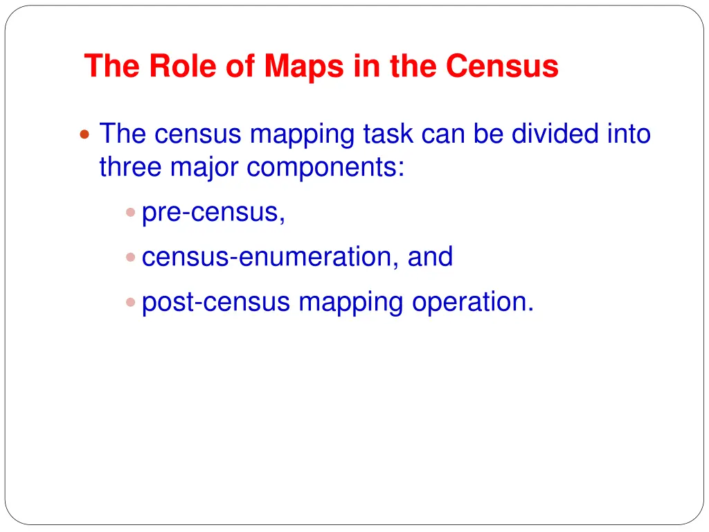 the role of maps in the census 1