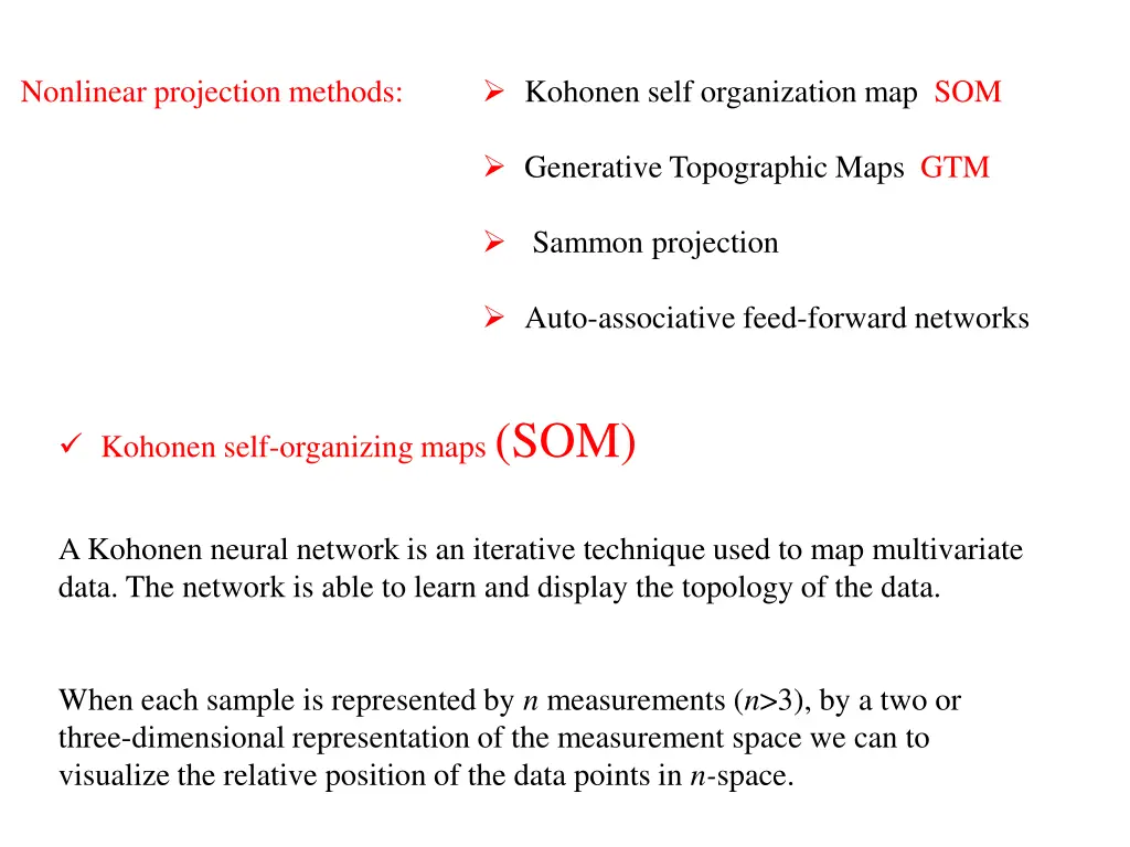 nonlinear projection methods