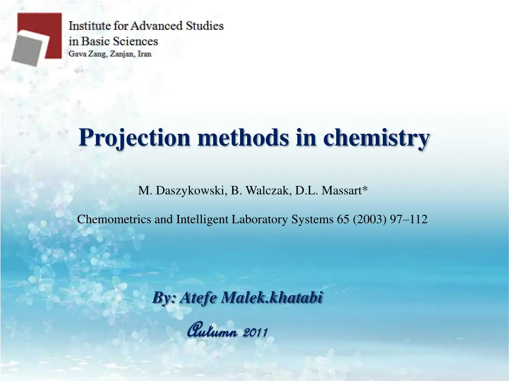 projection methods in chemistry