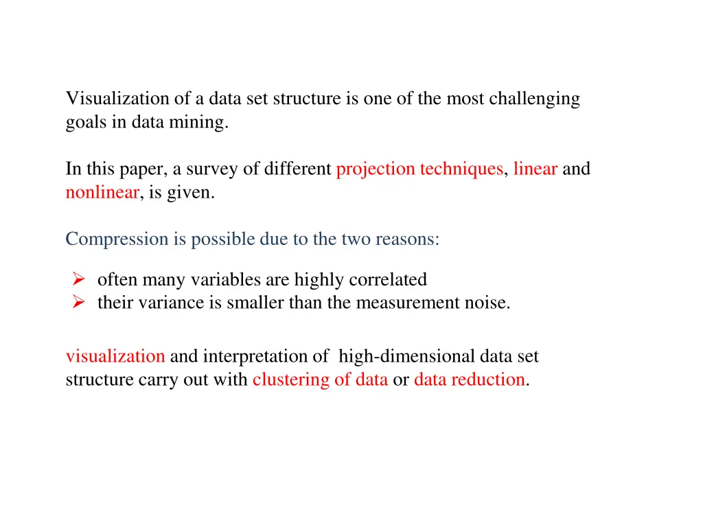 visualization of a data set structure