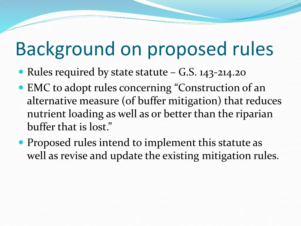 background on proposed rules