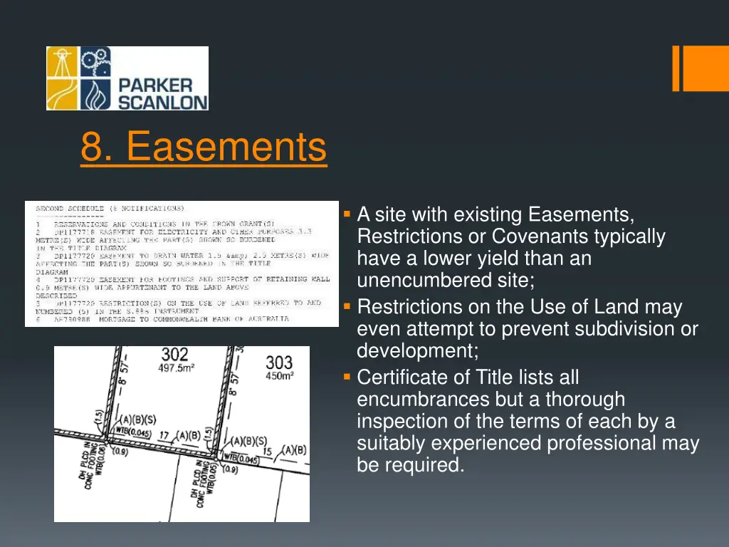 8 easements