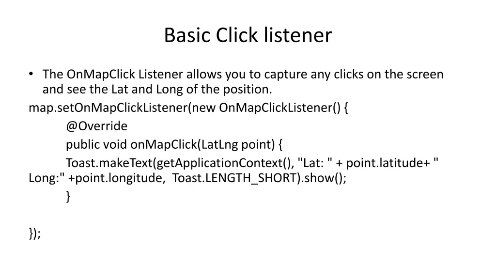 basic click listener