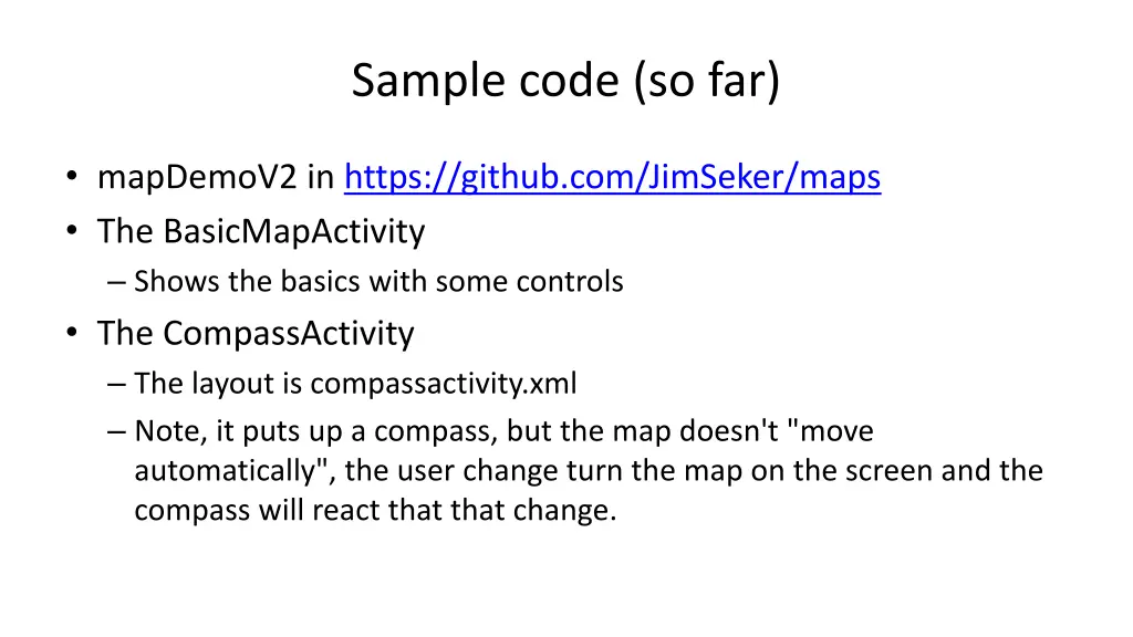 sample code so far