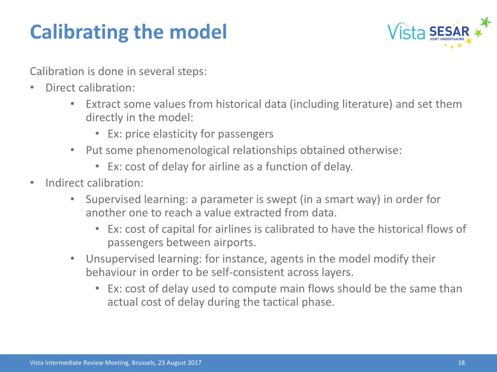 calibrating the model