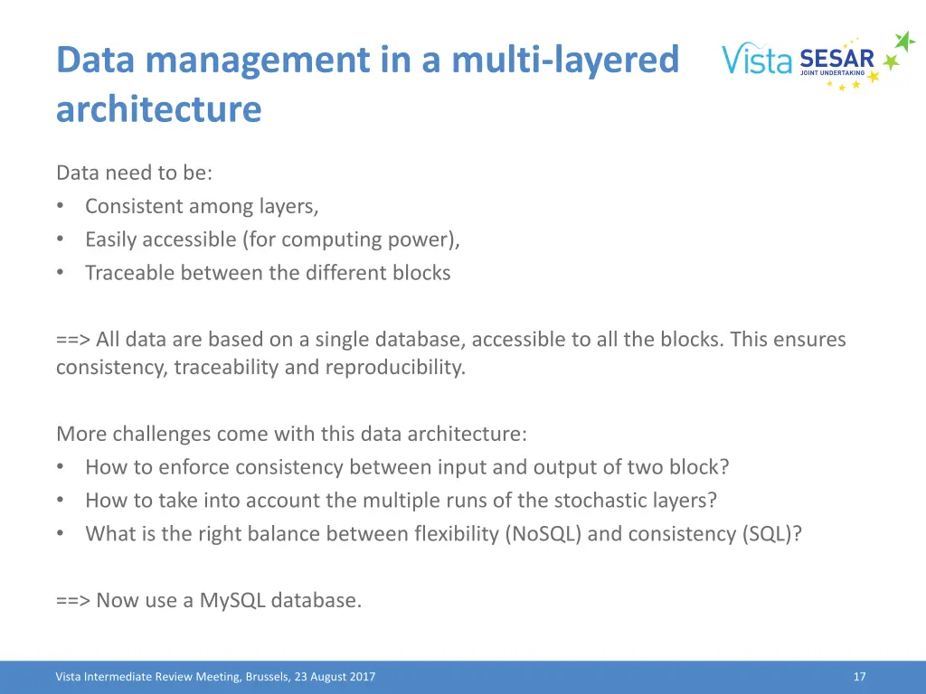 data management in a multi layered architecture