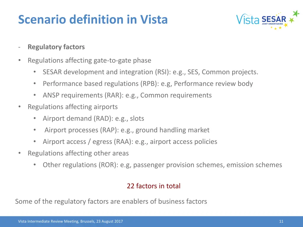 scenario definition in vista 1