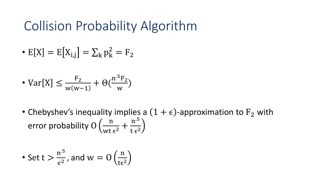 collision probability algorithm 1