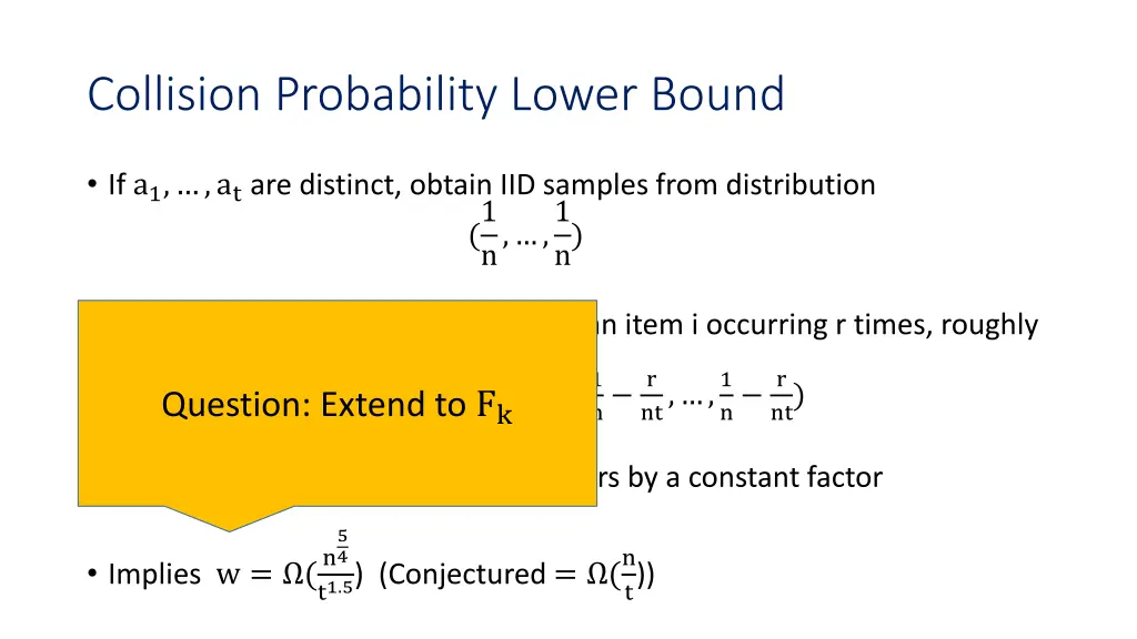 collision probability lower bound 2