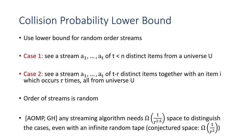 collision probability lower bound