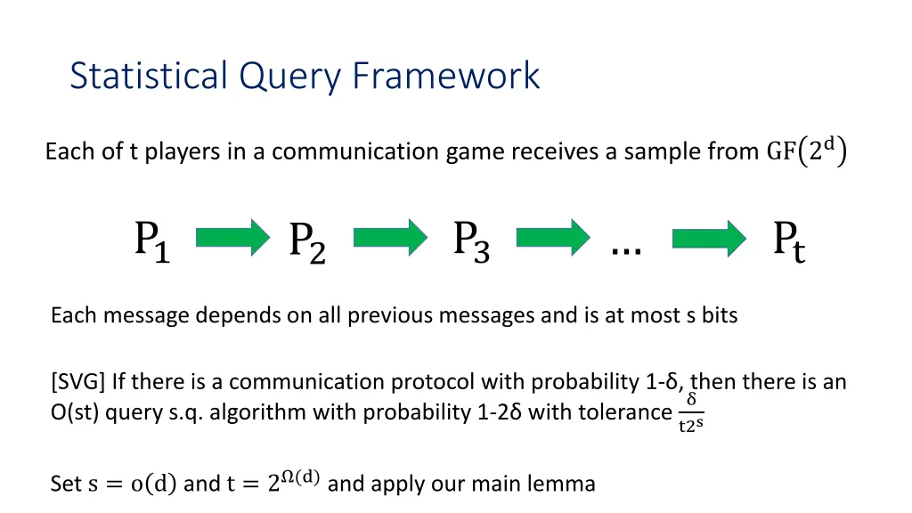 statistical query framework 1