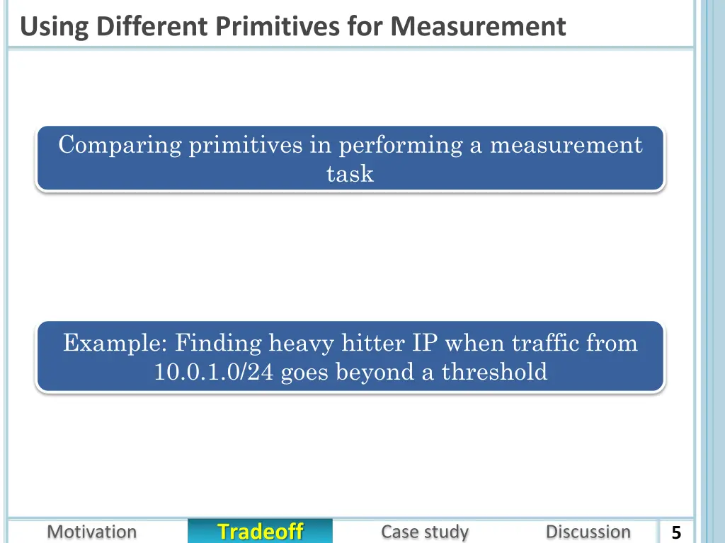 using different primitives for measurement