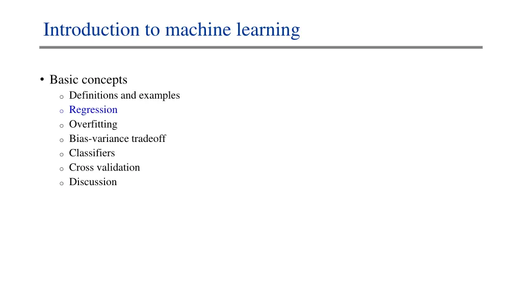 introduction to machine learning 1