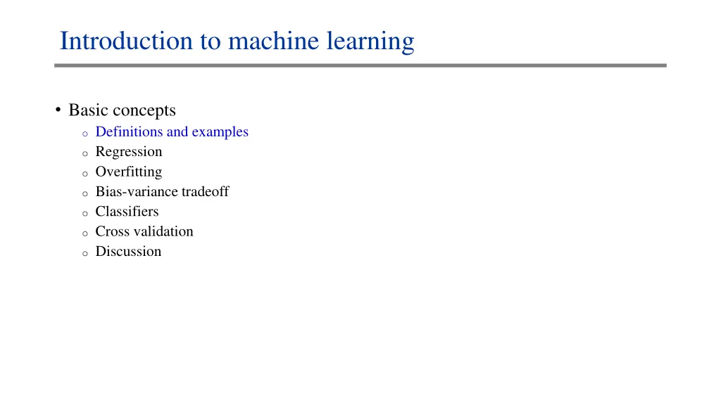 introduction to machine learning