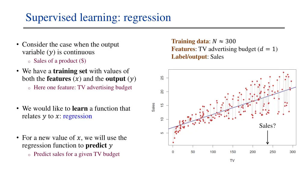 supervised learning regression